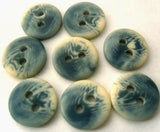 B4054 12mm Natural and Moonlight Blue Bone Sheen 2 Hole Button - Ribbonmoon