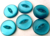 B4075 14mm Peacock Blue 2 Hole Polyester Fish Eye Button - Ribbonmoon