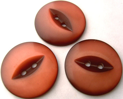 B4096 23mm Brick Brown 2 Hole Polyester Fish Eye Button - Ribbonmoon