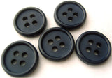 B4100 15mm Pale Navy Matt Centre 4 Hole Button - Ribbonmoon