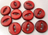 B4109 11mm Russet Red 2 Hole Polyester Fish Eye Button - Ribbonmoon