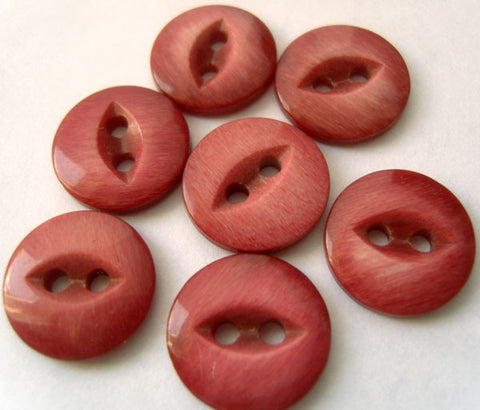 B4116 14mm Frosted Russet Red 2 Hole Acrylic Fish Eye Button - Ribbonmoon