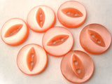 B4117 14mm Pale Coral Pink 2 Hole Polyester Fish Eye Button - Ribbonmoon