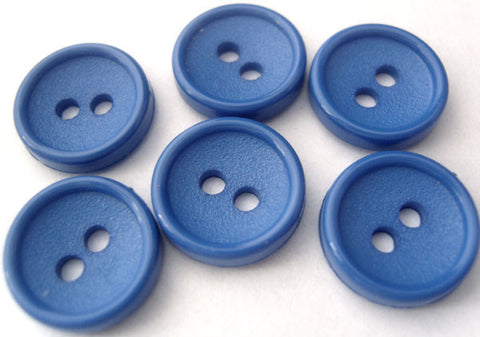 B4138 14mm Light Royal Blue Matt Centre 2 Hole Button - Ribbonmoon