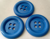 B4153 38mm Bright Blue High Gloss 4 Hole Clown Button - Ribbonmoon