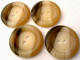 B4160 23mm Creams, Beige and Dark Brown Bone Sheen 2 Hole Button - Ribbonmoon