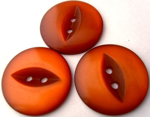 B4186 23mm Rust Brown 2 Hole Polyester Fish Eye Button - Ribbonmoon