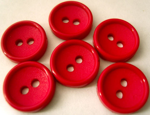 B4191 14mm Deep Geranium Matt Centre 2 Hole Button - Ribbonmoon