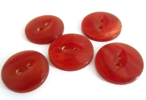 B4194 16mm Russet Red 2 Hole Polyester Fish Eye Button