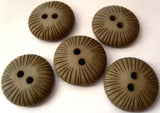 B4201 19mm Mushroom Brown Soft Sheen Textured 2 Hole Button - Ribbonmoon