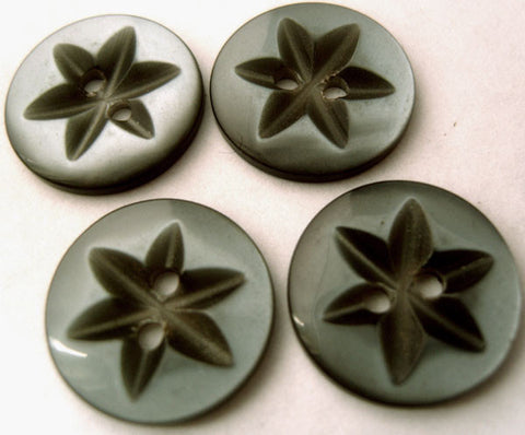 B4210 18mm Grey Polyester Star 2 Hole Button - Ribbonmoon