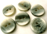 B4223 15mm Frosted Greys High Gloss 2 Hole Button - Ribbonmoon