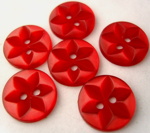 B11218 14mm Pale Red Polyester Star 2 Hole Button