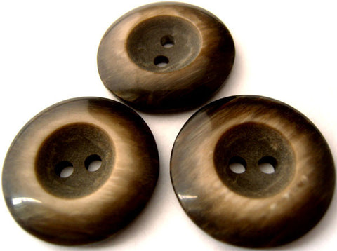 B4257 28mm Dark Brown and Beige Matt Centre 2 Hole Button - Ribbonmoon