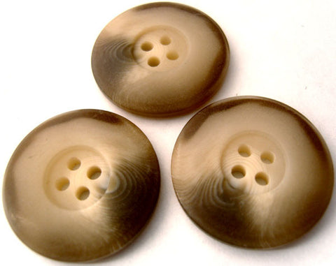 B4264 28mm Aaran Creams and Brown Bone Sheen 4 Hole Button - Ribbonmoon