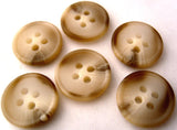 B4285 15mm Brown, Beiges and Natural Aaran Bone Sheen 4 Hole Button - Ribbonmoon