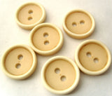 B4290 15mm Two Tone Cream Soft Sheen 2 Hole Button - Ribbonmoon