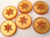 B4322 15mm Dusky Pale Orange Polyester Star 2 Hole Button - Ribbonmoon