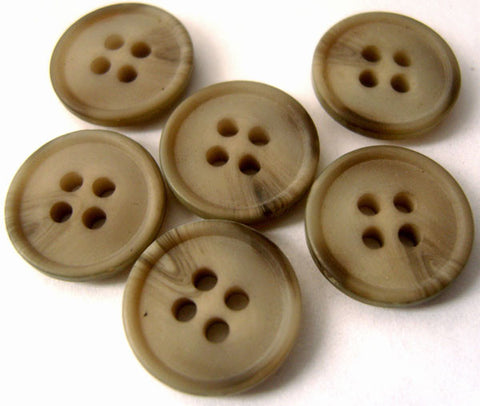 B4332 15mm Dusky Beige's and Browns Matt Bone Sheen 4 Hole Button - Ribbonmoon