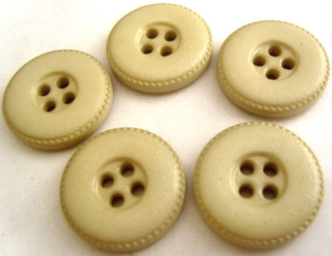 B4334 20mm Pale Beige Leather Effect 4 Hole Button - Ribbonmoon