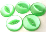 B4336 19mm Deep Mint Green 2 Hole Polyester Fish Eye Button - Ribbonmoon