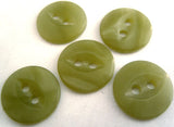 B4339 16mm Tonal Dusky Greens 2 Hole Polyester Fish Eye Button - Ribbonmoon