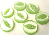 B4347 14mm Pale Mint Green 2 Hole Polyester Fish Eye Button - Ribbonmoon