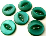 B4352 14mm Dull Jade Green 2 Hole Polyester Fish Eye Button - Ribbonmoon