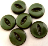 B4354 14mm Deep Leaf Green 2 Hole Polyester Fish Eye Button - Ribbonmoon