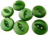 B4355 14mm Leaf Green 2 Hole Polyester Fish Eye Button - Ribbonmoon