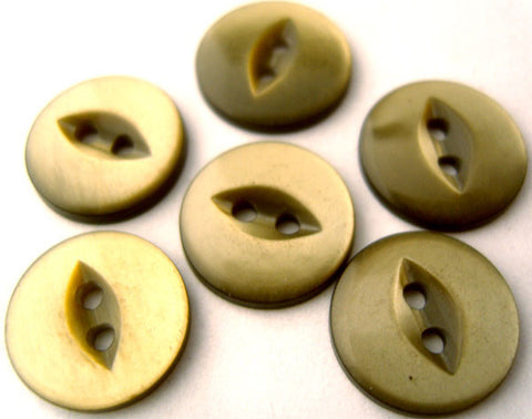 B4356 14mm Golden Sage Green 2 Hole Polyester Fish Eye Button - Ribbonmoon