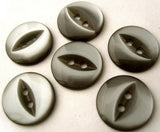 B4370 14mm Dark Silver Grey 2 Hole Polyester Fish Eye Button - Ribbonmoon