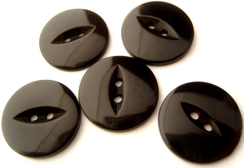 B4381 19mm Darkest Brown 2 Hole Polyester Fish Eye Button - Ribbonmoon