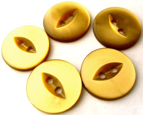 B4390 16mm Pale Golden Brown 2 Hole Polyester Fish Eye Button - Ribbonmoon