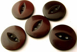 B4394 16mm Deep Burgundy Brown 2 Hole Polyester Fish Eye Button - Ribbonmoon