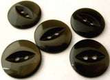 B4395 16mm Very Dark Brown 2 Hole Polyester Fish Eye Button - Ribbonmoon