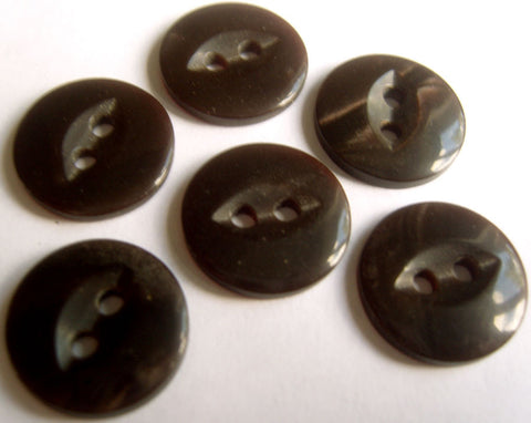 B4396 16mm Tonal Dark Browns Polyester Fish Eye 2 Hole Button - Ribbonmoon