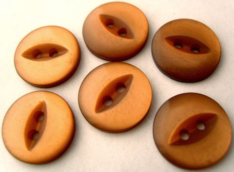 B4400 14mm Pale Brown 2 Hole Polyester Fish Eye Button - Ribbonmoon