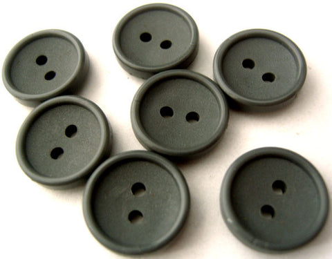 B4409 14mm Deep Grey Matt Centre 2 Hole Button - Ribbonmoon