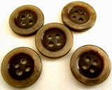 B4417 18mm Brown and Iridescent Shimmery Rim 4 Hole Button - Ribbonmoon