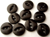 B4418 10mm Black 2 Hole Polyester Fish Eye Button - Ribbonmoon