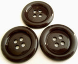 B4503 38mm Dark Brown Glossy 4 Hole "Clown" Button - Ribbonmoon