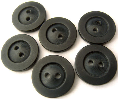 B4558 17mm Tonal Black Soft Sheen 2 Hole Button - Ribbonmoon