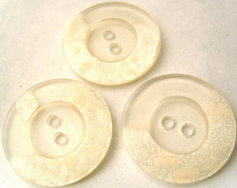 B4562 23mm Bridal White and Ivory Tinted Clear 2 Hole Button - Ribbonmoon