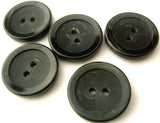 B4575 18mm Black-Grey Matt Centre Gloss Rim Acrylic 2 Hole Button