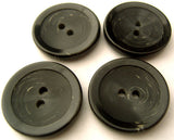 B4576 22mm Black-Grey Matt Centre Gloss Rim Acrylic 2 Hole Button