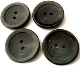 B4577 20mm Black-Grey Matt Centre Gloss Rim Acrylic 2 Hole Button