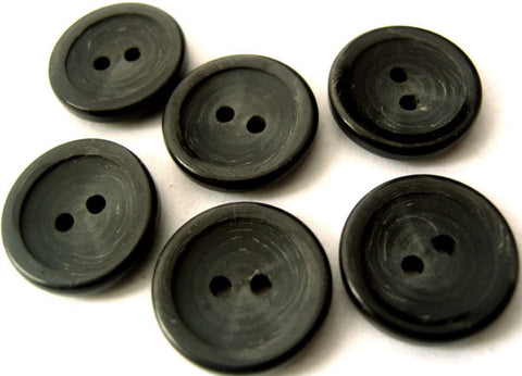 B4578 15mm Black-Grey Matt Centre Gloss Rim Acrylic 2 Hole Button