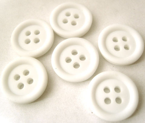 B4587 15mm White Matt 4 Hole Button - Ribbonmoon