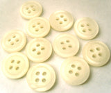 B4603 11mm Pearlised Bridal White Iced Matt 4 Hole Button